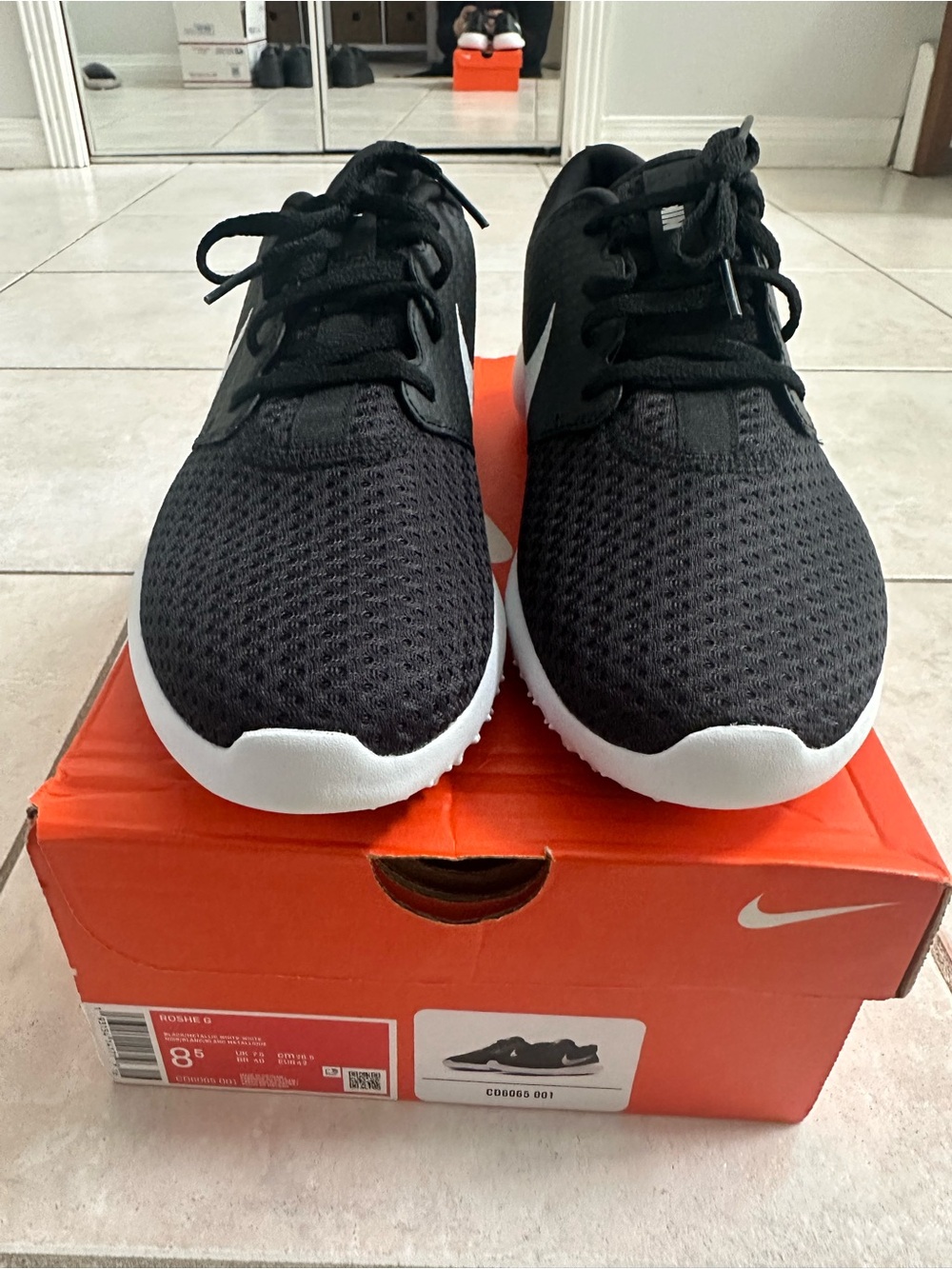 Nike Roshe Black and White Golf Shoes